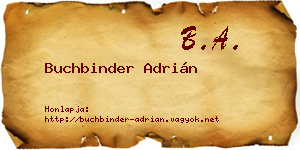Buchbinder Adrián névjegykártya